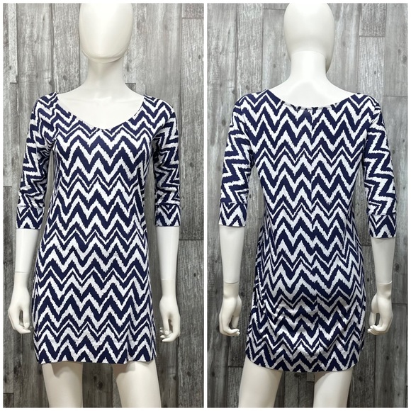 ⭐️Lilly Pulitzer Navy Get Your Chev On Eliza Mini Dress [6015] - Picture 2 of 8